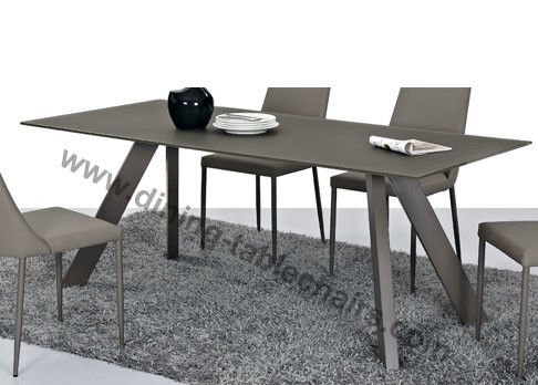 Elegant Rectangle Dining Room Table 2.0 Meter Moka Frosted Top Long Life Span