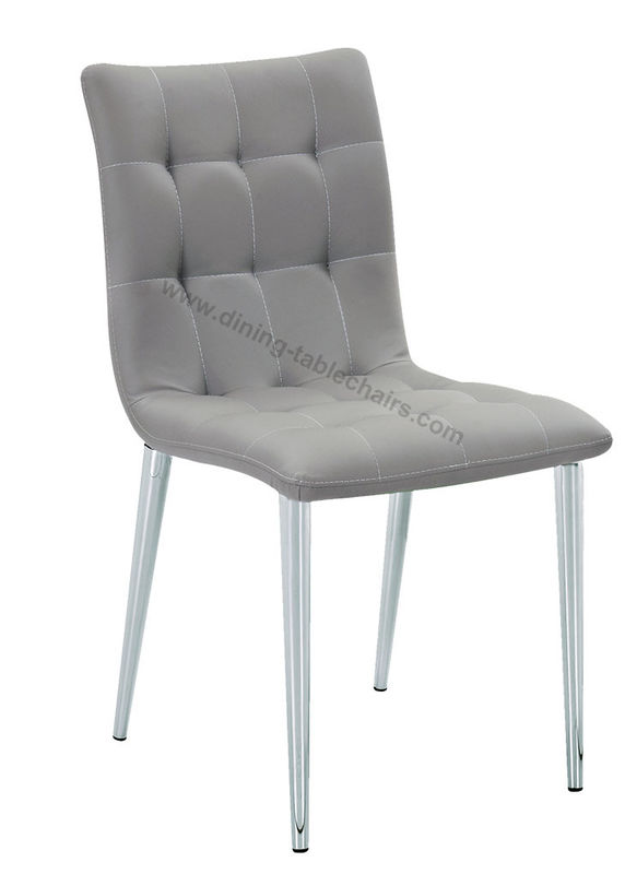 Contemporary Chrome Dining Room Chair For Long Hour Seating Skin Friendly