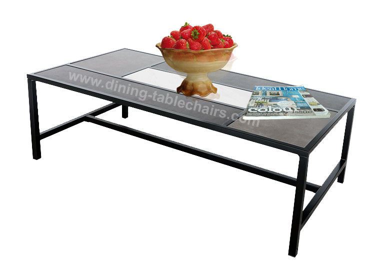 5 Pieced Rectangle Coffee Table MDF Ceramic Top 120x60cm Oil Proof
